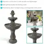 2-Tier Pineapple Solar Fountain with Battery Backup 33 1