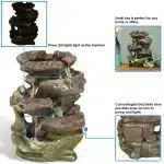 5Step Rock Falls Tabletop Water Fountain with LED Lights2