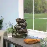 5Step Rock Falls Tabletop Water Fountain with LED Lights6