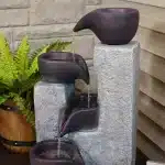 Aged Tiered Vessels Solar Fountain with Battery Backup5