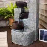 Aged Tiered Vessels Solar Fountain with Battery Backup6