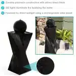 Black Ball Solar Outdoor Water Fountain2