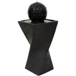 Black Ball Solar Water Fountain with Battery Backup and LED Light