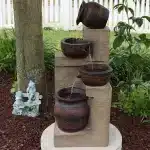 Cascading Terra Bowls Solar Fountain with Battery Backup2