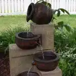 Cascading Terra Bowls Solar Fountain with Battery Backup4