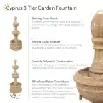 Cyprus 3-Tier Polyresin Outdoor Water Fountain9 Cyprus 3-Tier Polyresin Outdoor Water Fountain9