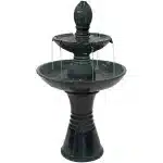 Double Tier Outdoor Ceramic Fountain with LED Lights