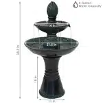 Double Tier Outdoor Ceramic Fountain with LED Lights3