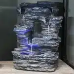 Five Stream Rock Cavern Indoor Tabletop Water Fountain with LED Lights