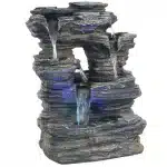 Five Stream Rock Cavern Indoor Tabletop Water Fountain with LED Lights2