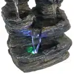Five Stream Rock Cavern Indoor Tabletop Water Fountain with LED Lights8