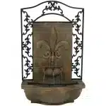 French Lily Outdoor Wall Fountain with Battery Backup14 French Lily Outdoor Wall Fountain with Battery Backup14