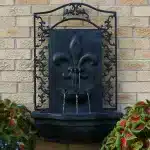 French Lily Outdoor Wall Fountain with Battery Backup2 French Lily Outdoor Wall Fountain with Battery Backup2