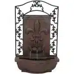 French Lily Outdoor Wall Fountain with Battery Backup7 French Lily Outdoor Wall Fountain with Battery Backup7