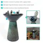 Gathering Birds Ceramic Outdoor Fountain with LED Lights1