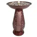 Iron Crosshatch Bird Bath Fountain