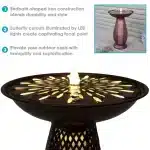 Iron Crosshatch Bird Bath Fountain1