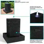 Large Pillar Outdoor Water Fountain with LED Lights (7)