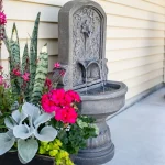 Lovely Lily Polyresin Outdoor Wall Fountain with Flat Back3