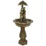 Lovers Umbrella Solar Water Fountain with Battery Backup Lights