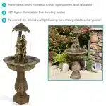 Lovers Umbrella Solar Water Fountain with Battery Backup Lights1