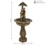 Lovers Umbrella Solar Water Fountain with Battery Backup Lights2