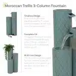 Moroccan Trellis 3-Column Modern Outdoor Water Fountain1