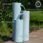 Moroccan Trellis 3-Column Modern Outdoor Water Fountain2