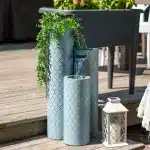 Moroccan Trellis 3-Column Modern Outdoor Water Fountain5