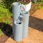 Moroccan Trellis 3-Column Modern Outdoor Water Fountain7