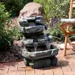 Outdoor Electric Tiered Stone Waterfall with LED Lights3