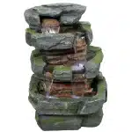Outdoor Electric Tiered Stone Waterfall with LED Lights5
