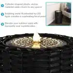 Plastic Wicker Cylinder Fountain with LED Lights1