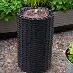 Plastic Wicker Cylinder Fountain with LED Lights4