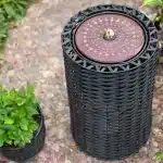 Plastic Wicker Cylinder Fountain with LED Lights5