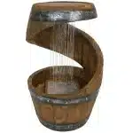 Spiraling Barrel Outdoor Water Fountain with LED Light