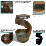 Spiraling Barrel Outdoor Water Fountain with LED Light1