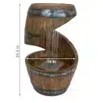 Spiraling Barrel Outdoor Water Fountain with LED Light2