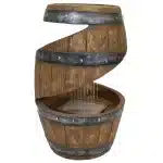 Spiraling Barrel Outdoor Water Fountain with LED Light7