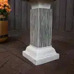 Square 2-Tier Outdoor Bird Bath Fountain with LED Lights4