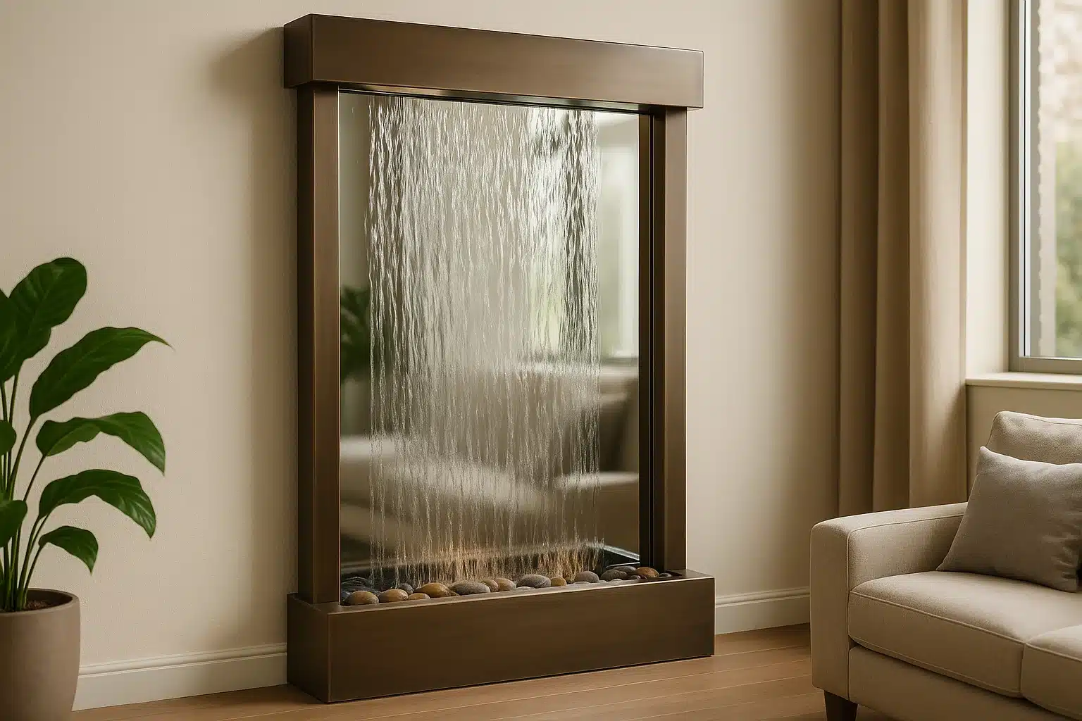 3. Indoor Wall Fountain with Waterfall Effect