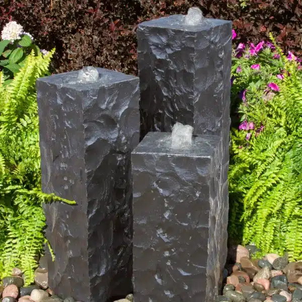 Chiseled Black Basalt Fountain Kit