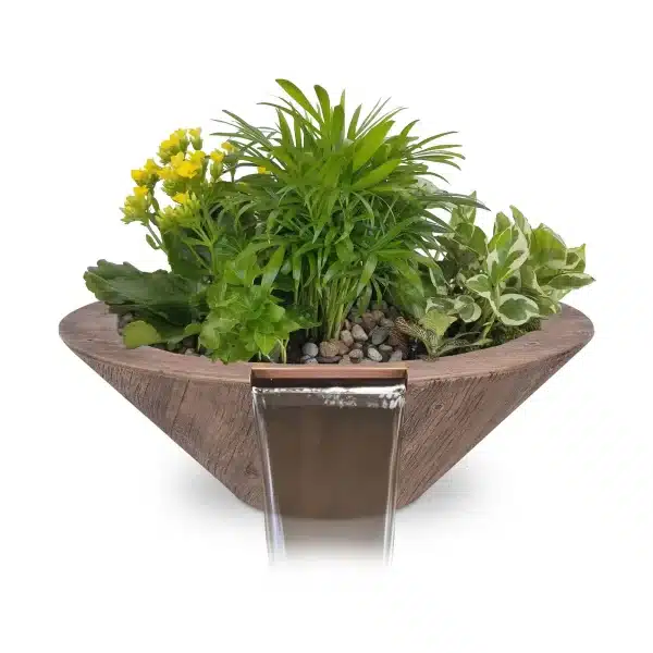 Cazo Wood Grain Planter & Water Bowl