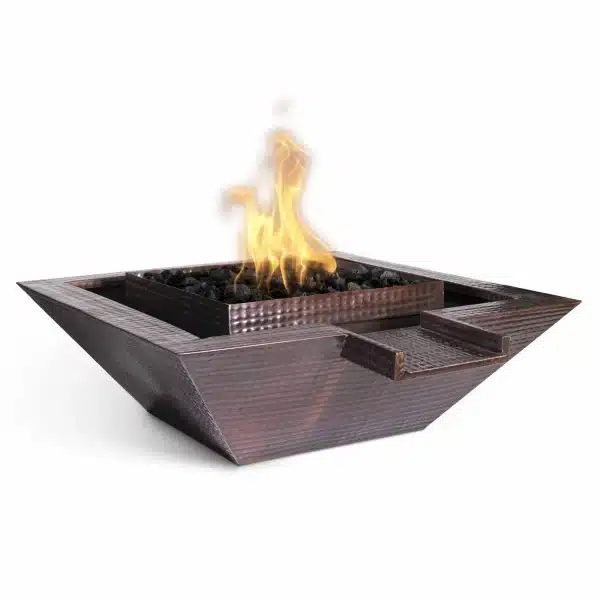 Maya Hammered Copper Fire & Water Bowl - Gravity Spill