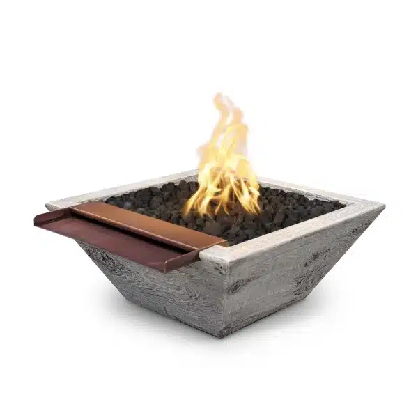 Maya Wood Grain Fire and Wide Spill Water Bowl