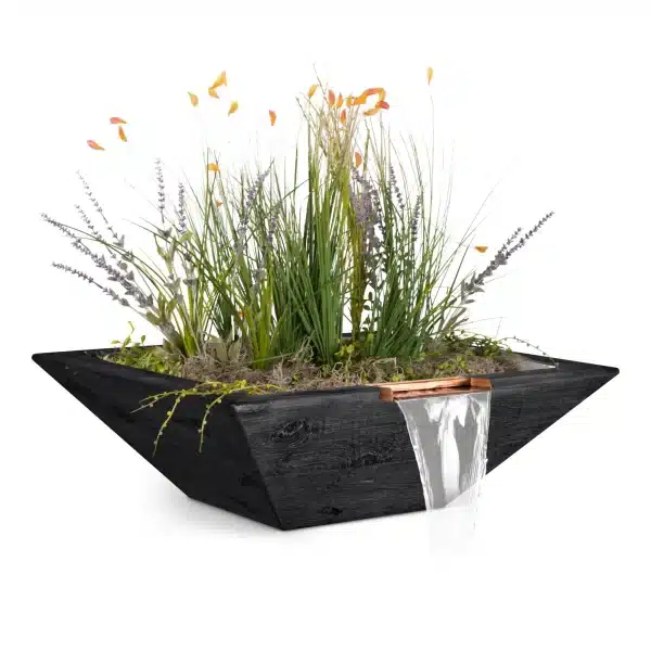 Maya Wood Grain Planter & Water Bowl