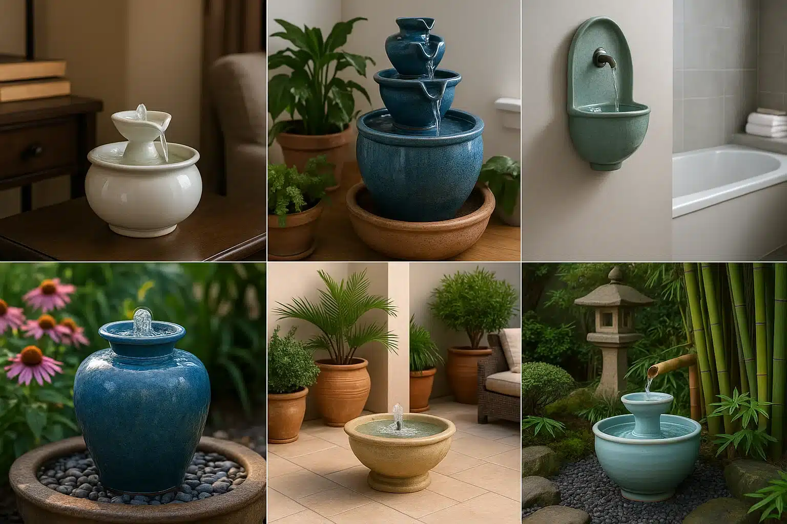 Porcelain & Ceramic Fountains Elegance, Durability & Care Tip