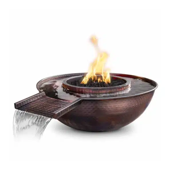 Sedona Hammered Copper Fire and Water Bowl - Gravity Spill