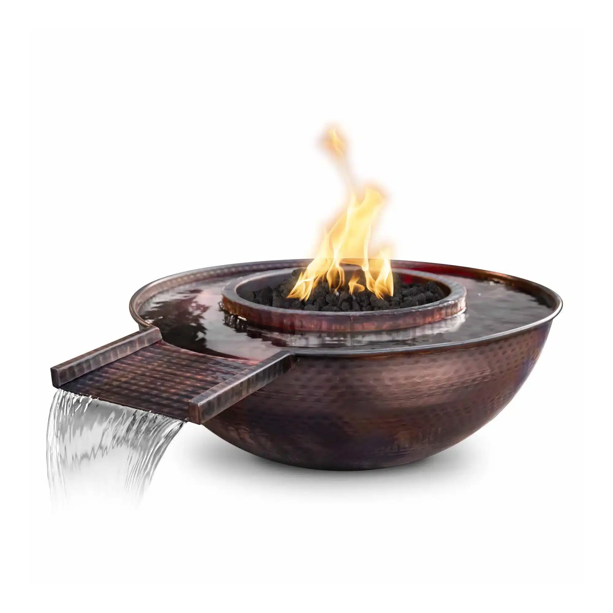 Sedona Hammered Copper Fire and Water Bowl - Gravity Spill Sedona Hammered Copper Fire and Water Bowl - Gravity Spill